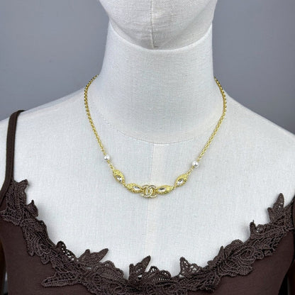 CC 26C Crystal Gold Necklace