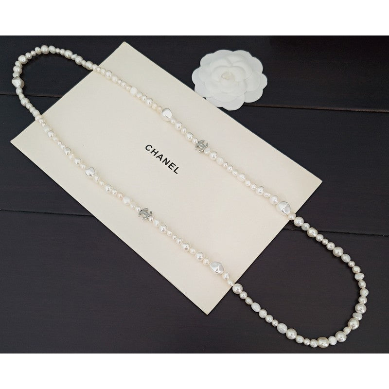 CC Irregular Pearl Long Necklace