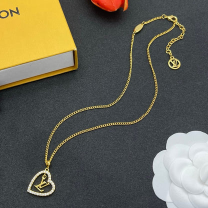 Louis Diamond Heart Gold Necklace