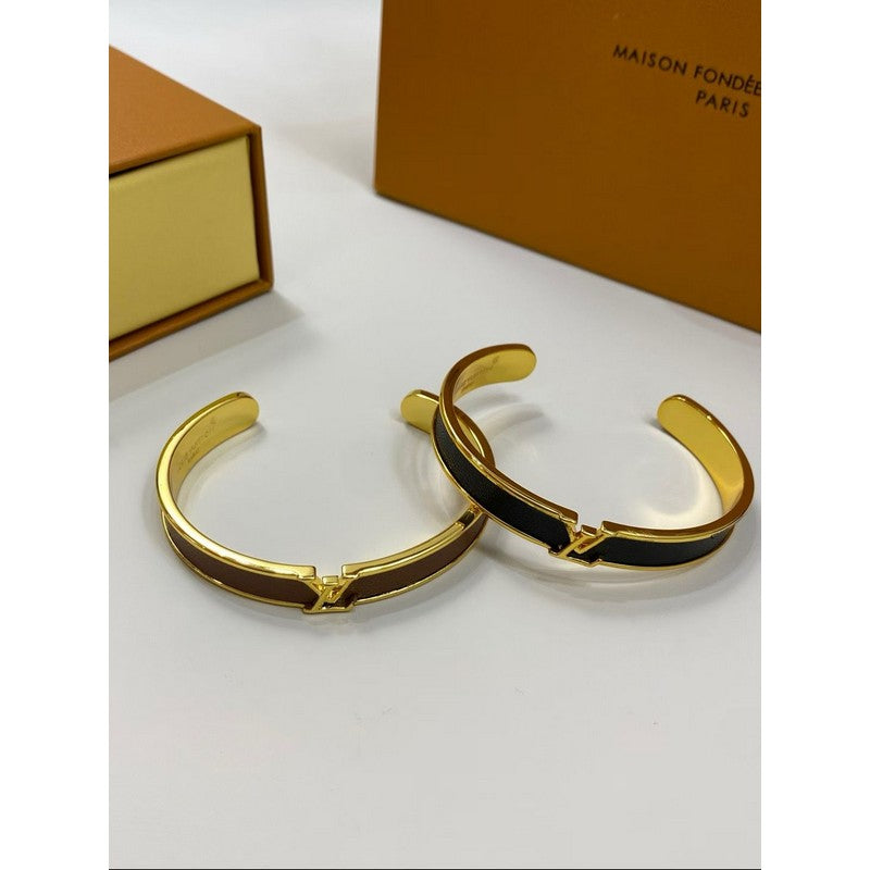 Louis Leather Gold Bracelet