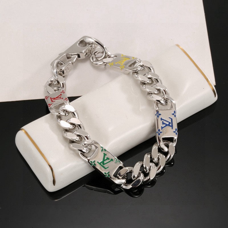 Louis Monogram Color Logo Chain Bracelet