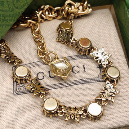 GG Color Crystal Gold Chain Necklace