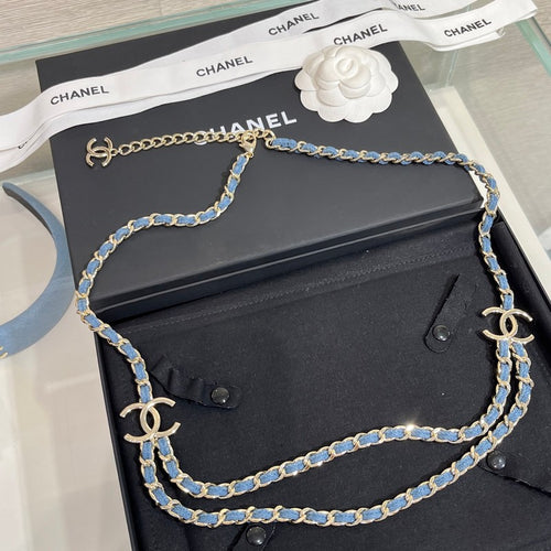 CC 25P Blue Jean Leather Necklace