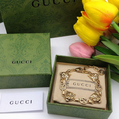 GG Tiger Gold Chain Bracelet