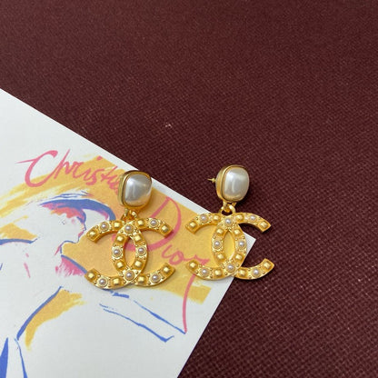 CC Pearl Yellow Gold Earrings