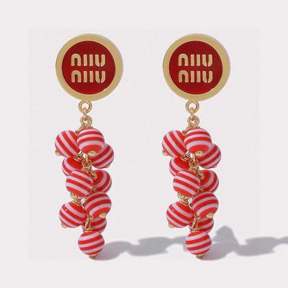Miu Blue & Pink Ball Earrings