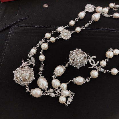 CC Pearl Long Necklace