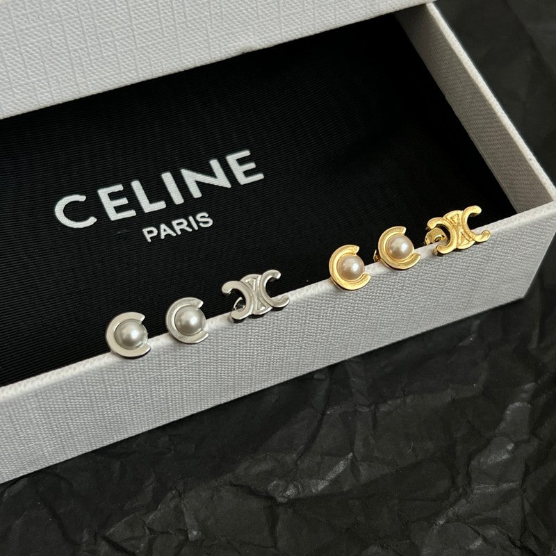 CE Pearl Gold Earrings