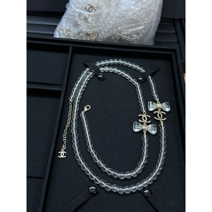 CC Transparent Beads Long Necklace