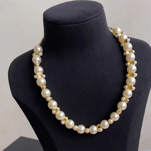 CC 26P Pearl & Gold Chain Necklace