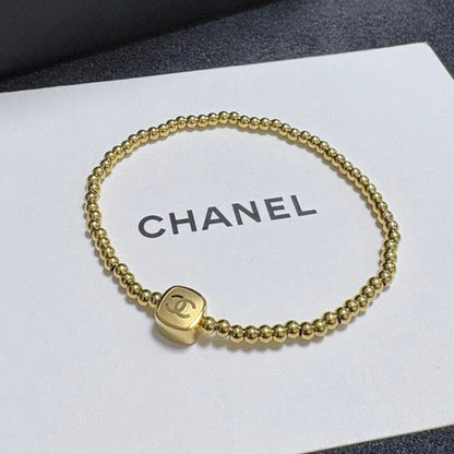 CC Gold Beads Chain Bracelet
