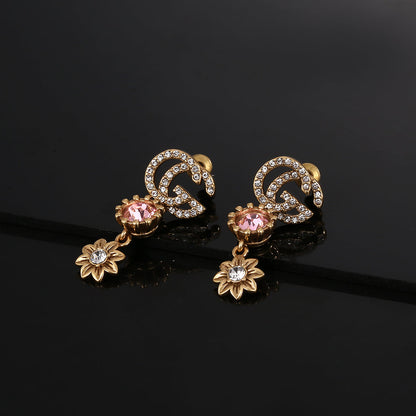 GG Flower Crystal Earrings
