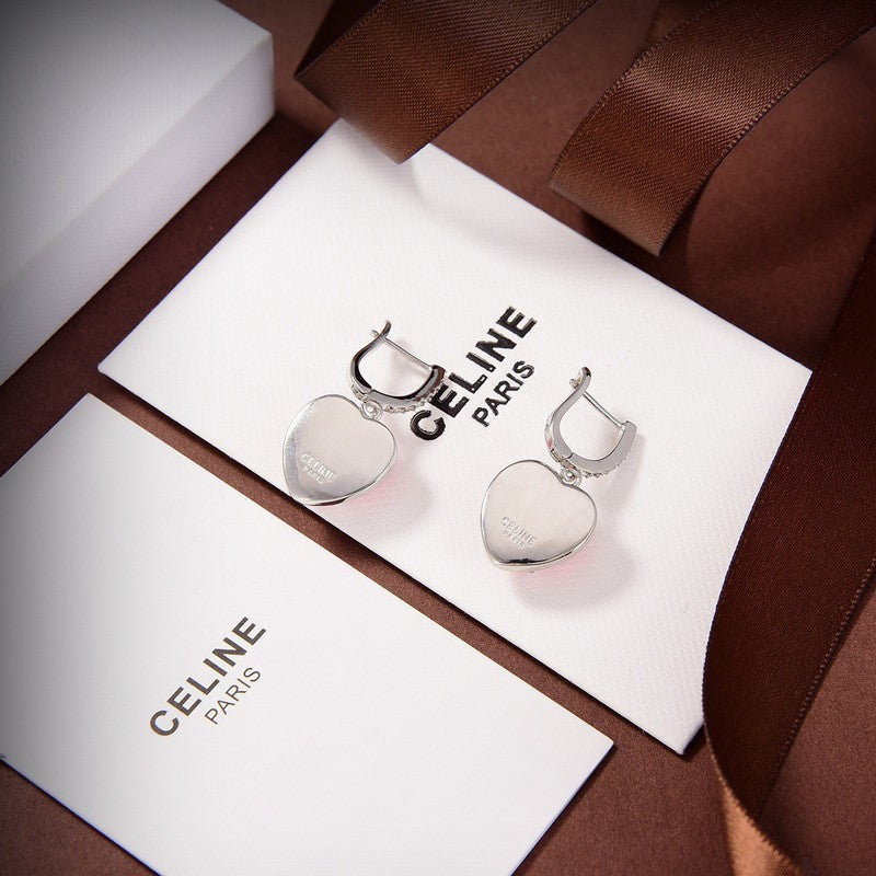 CE Triomphe Pink Heart Diamond Earrings