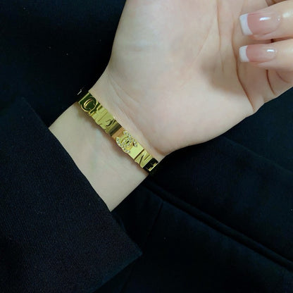 CC Letter Gold Bracelet