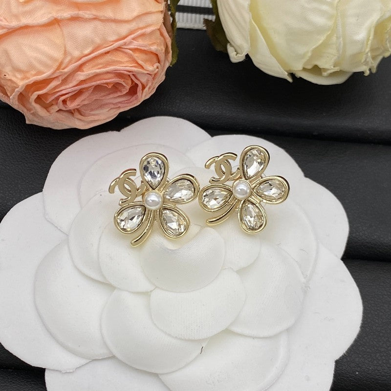 CC Flower Crystal Earrings