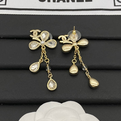 CC Crystal Drop Gold Earrings