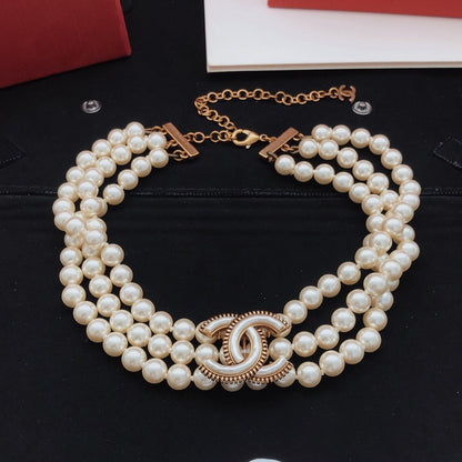 CC Pearls Choker Necklace