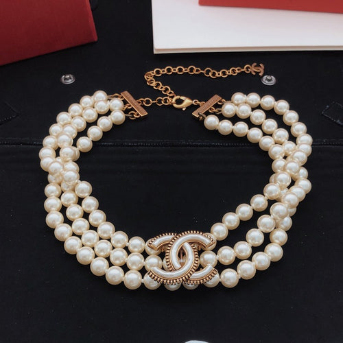 CC Pearls Choker Necklace