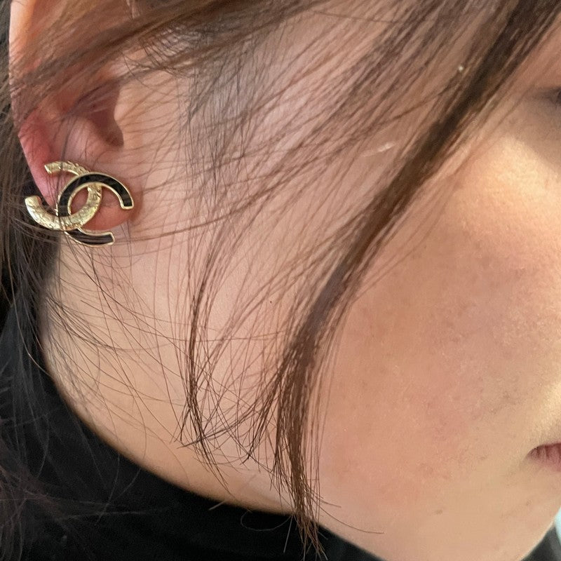 CC 26C Black Gold Diamond Earrings