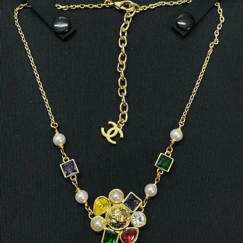 CC Color Crystal Gold Necklace