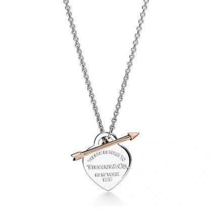 Tiff Heart Bow Necklace