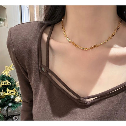 Saint Logo Gold Chain Necklace