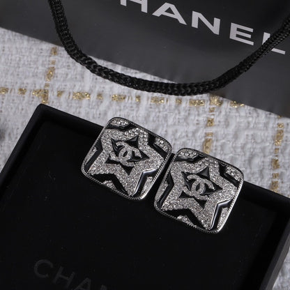 CC Black & White Diamond Earrings