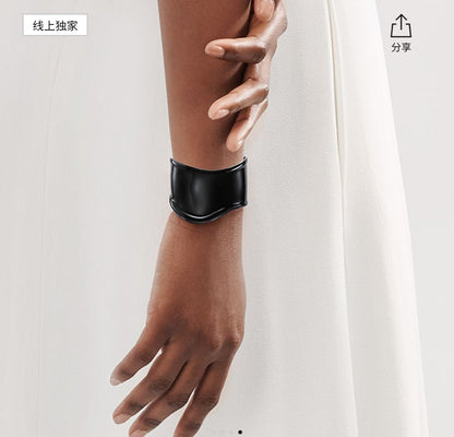 Tiff Elsa Peretti Small Bone Cuff Black Bracelet