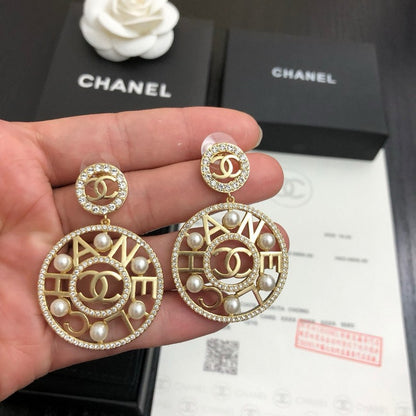 CC Pearl Pendant Earrings