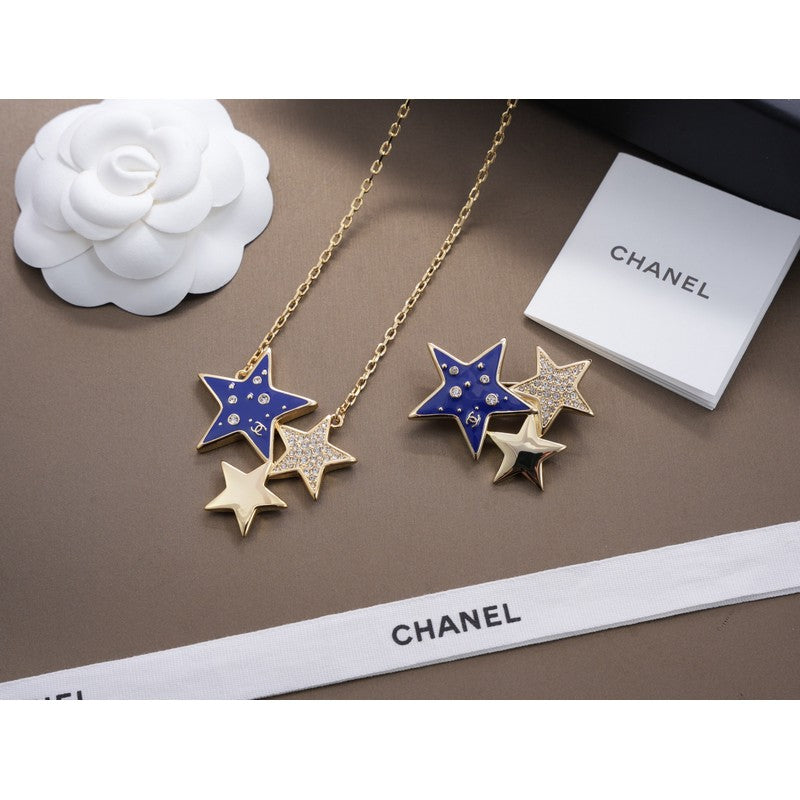 CC Blue Star Gold Necklace