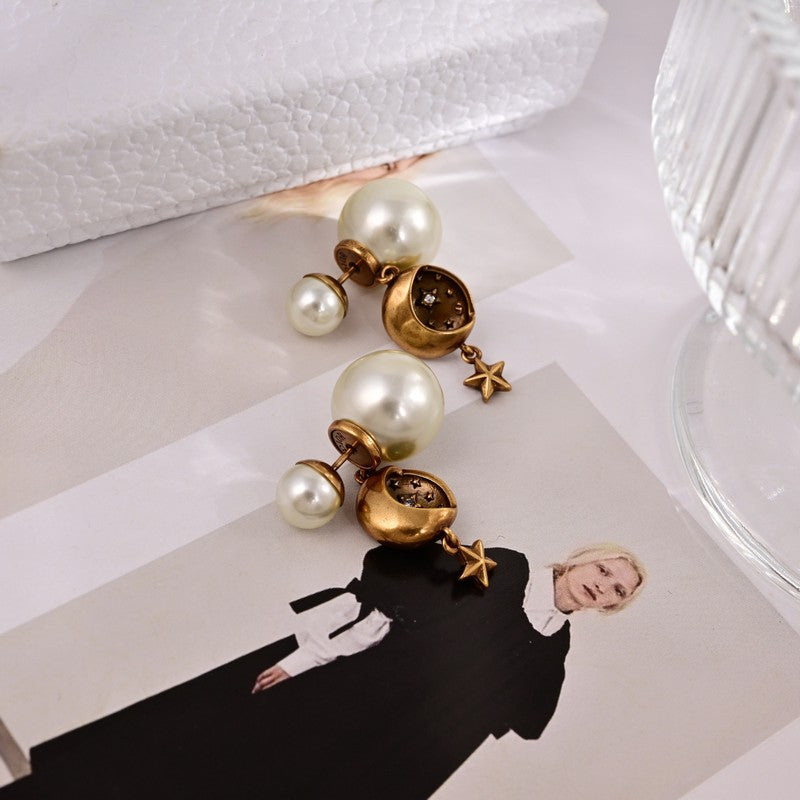 CD Tribales Clip Pearl Earrings