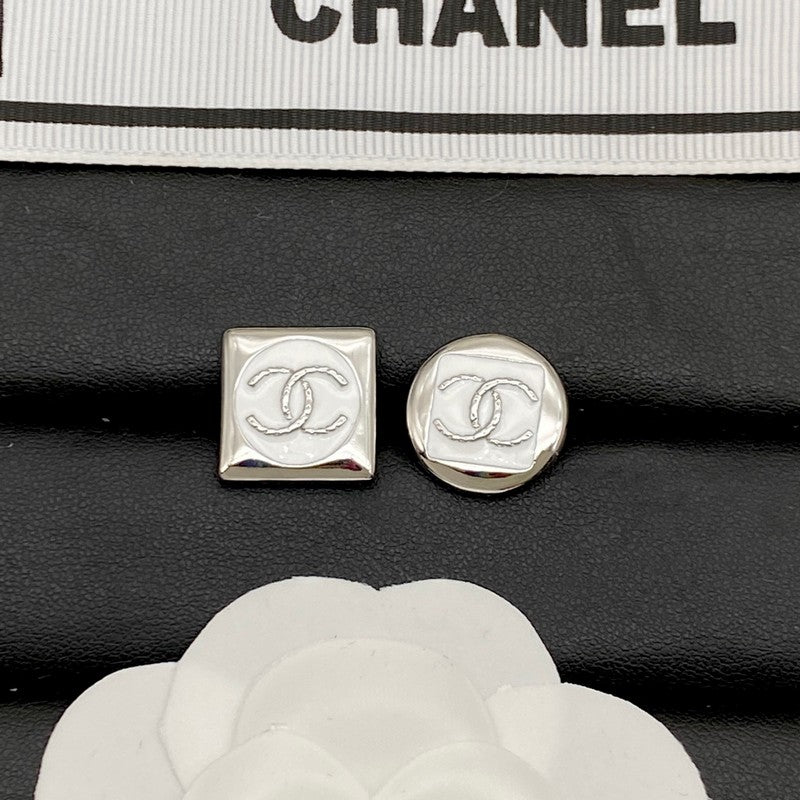 CC Black & White Square Gold Earrings