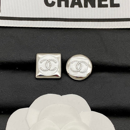 CC Black & White Square Gold Earrings