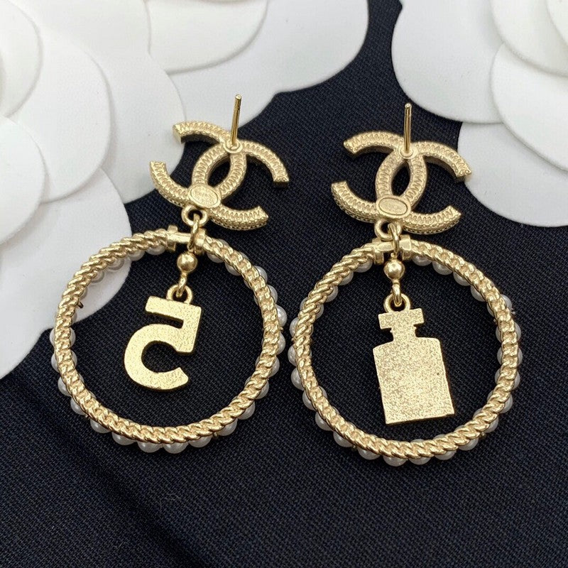 CC N.5 Pearl Big Earrings