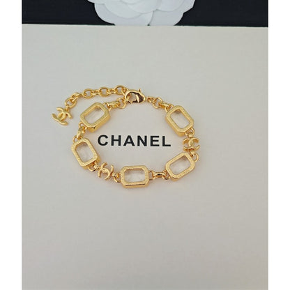 CC Crystal Gold Chain Bracelet