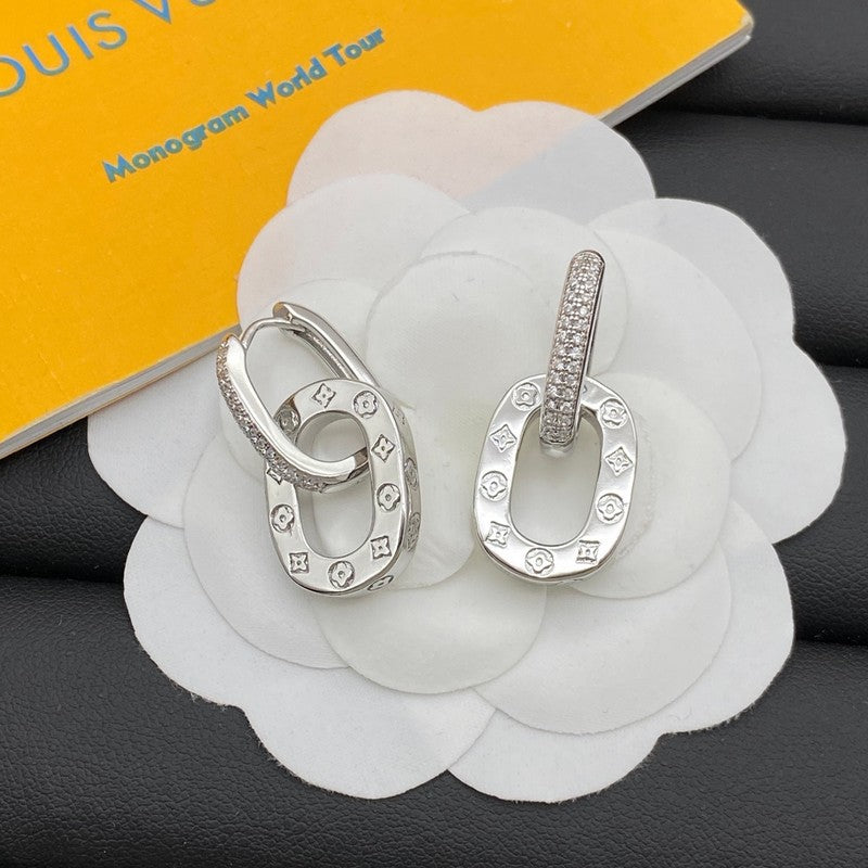 Louis Double Circle Diamond Earrings
