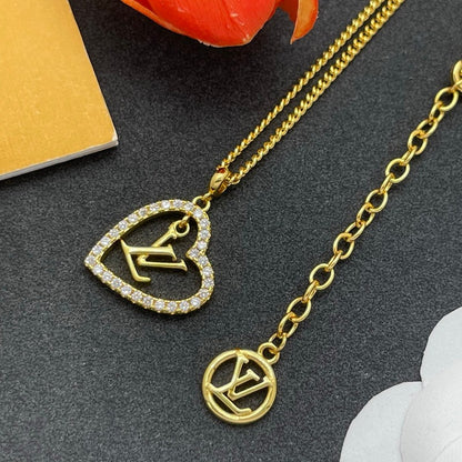 Louis Diamond Heart Gold Necklace
