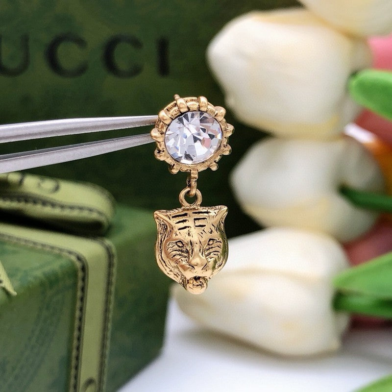 GG Tiger Drop Earrings