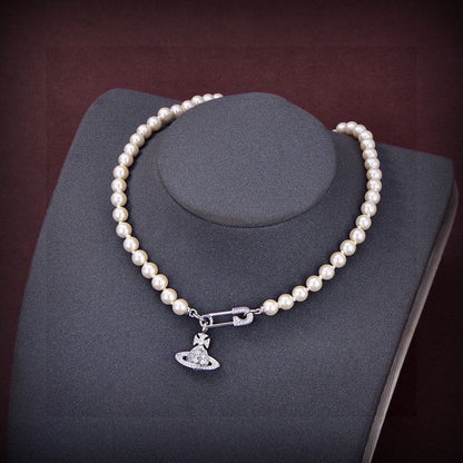 Vivienne West Mini Bas Relief Pearls Necklace
