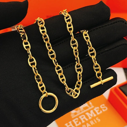 Herm Cache Coeur Chain Gold Necklace