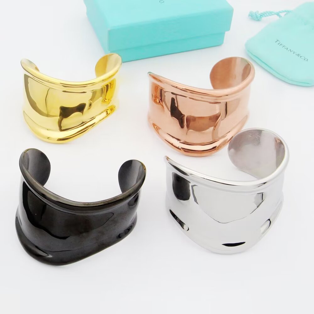 Tiff Elsa Peretti Small Bone Cuff Black Bracelet