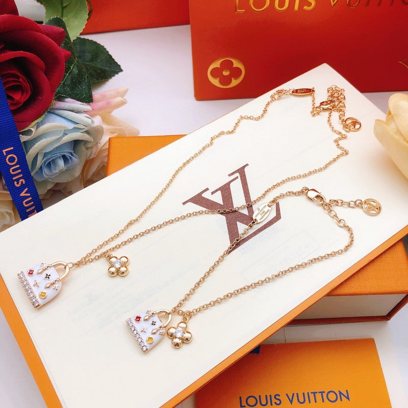 Louis White Bag Gold Bracelet