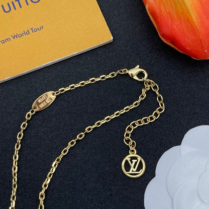 Louis Lipstick Heart Gold Necklace