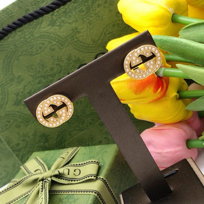 GG Small Pearl Gold Earrings