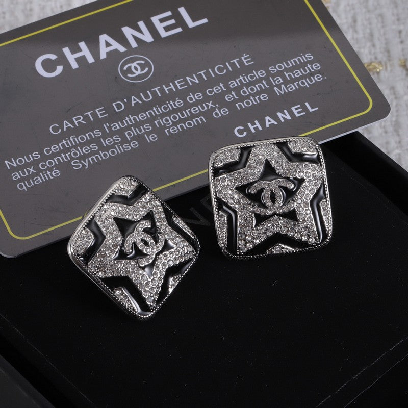 CC Black & White Diamond Earrings