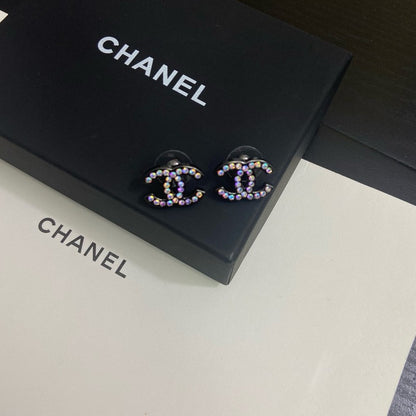 CC Color Diamond Black Earrings