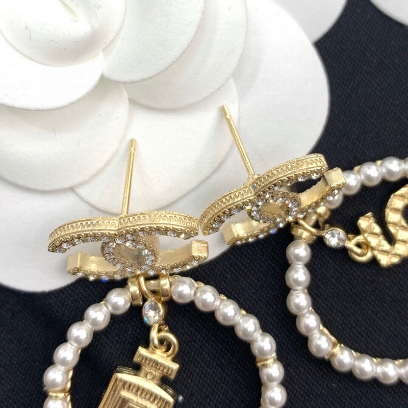 CC N.5 Pearl Big Earrings