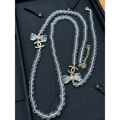 CC Transparent Beads Long Necklace