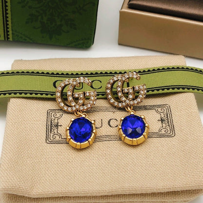 GG Blue Crystal Earrings