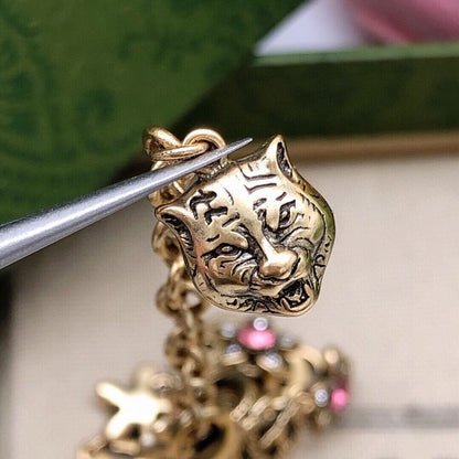 GG Tiger Pink Crystal Bracelet